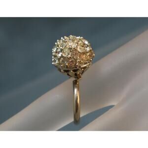 Vintage Rhinestone Ball Ring